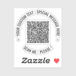 Autocollant de code QR avec texte personnalisé et