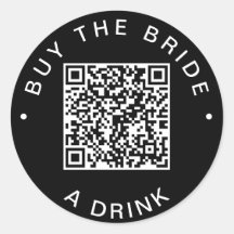 Autocollant de code QR Chic Noir Offrez un verre à