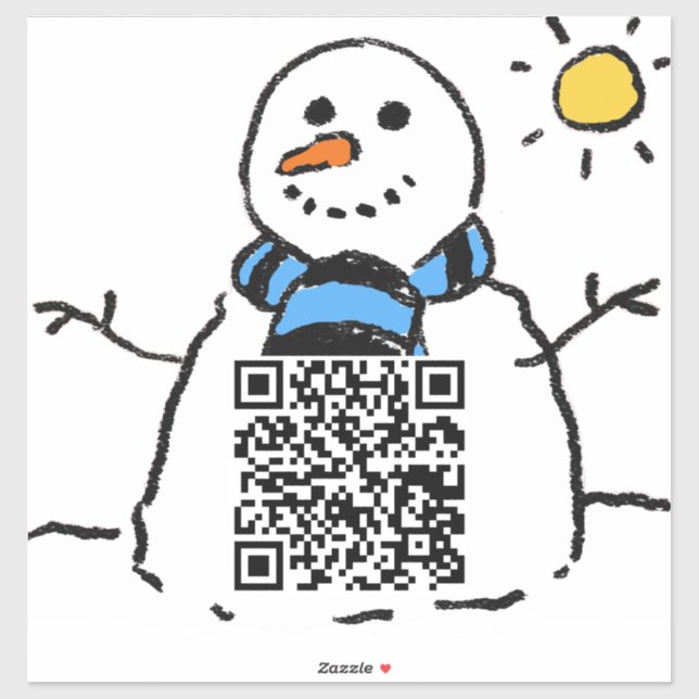Autocollant de code QR de bonhomme de neige (Feuille)