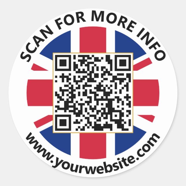 Autocollant de code QR du Royaume-Uni moderne Drap (Devant)