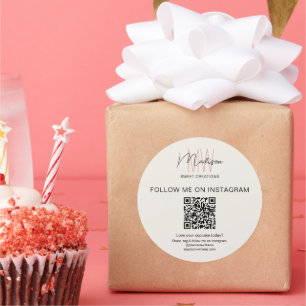 Autocollant de code QR Monogramme Logo Boulangerie