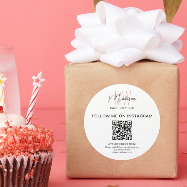 Autocollant de code QR Monogramme Logo Boulangerie (Fête)