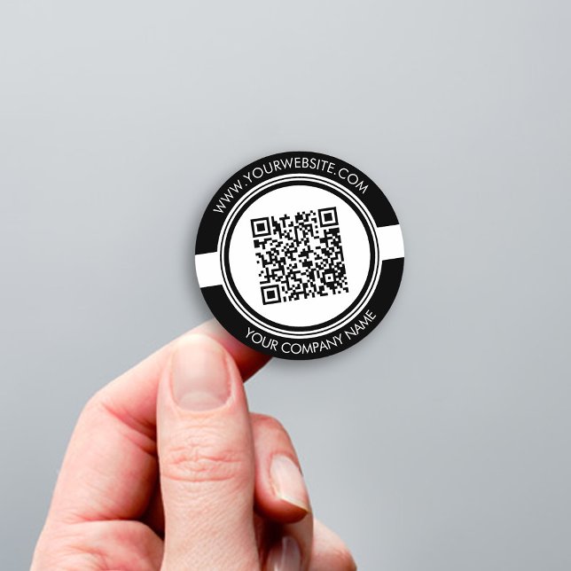 Autocollant de code QR noir et blanc moderne (Créateur téléchargé)