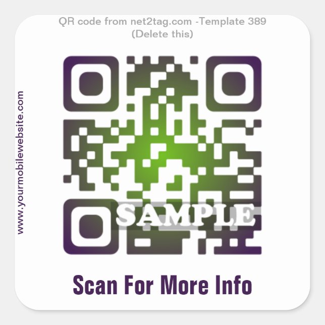 Autocollant de code QR personnalisé (modèle de cod (Devant)