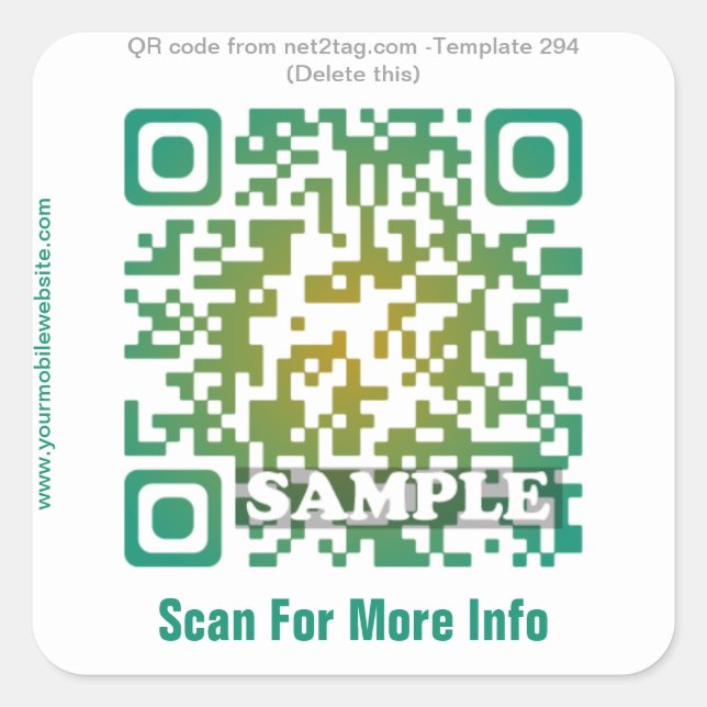 Autocollant de code QR personnalisé (modèle de cod (Devant)