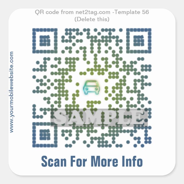 Autocollant de code QR personnalisé (modèle de cod (Devant)