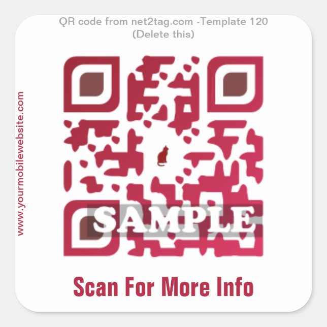 Autocollant de code QR personnalisé (modèle de cod (Devant)