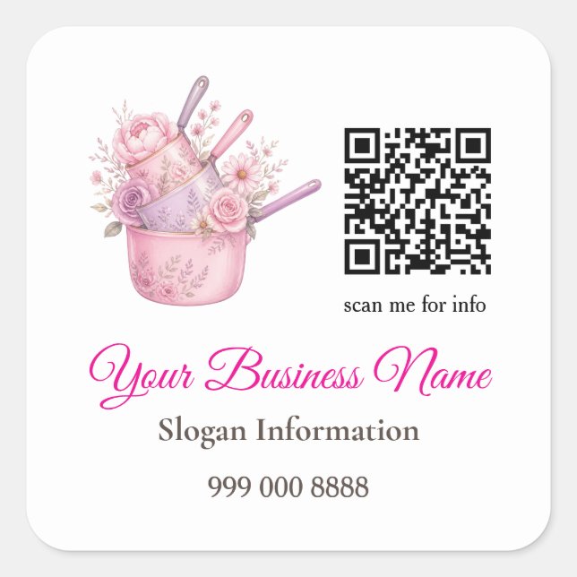 Autocollant de code QR pour l'entreprise de restau (Devant)
