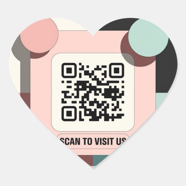 autocollant de code QR rose (Devant)