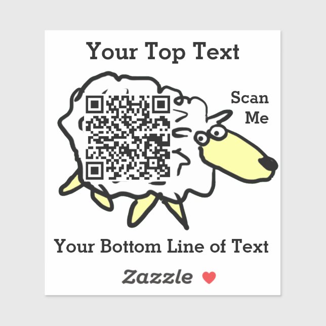 Autocollant de code QR Sheep Fun (Feuille)
