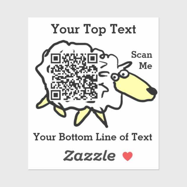Autocollant de code QR Sheep Fun (Feuille)