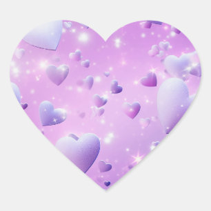 Autocollant de coeur à lueur violette