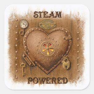 Autocollant de cœur alimenté à la vapeur Steampunk
