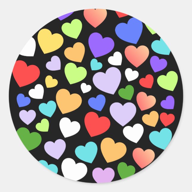Autocollant de coeur coloré (Devant)