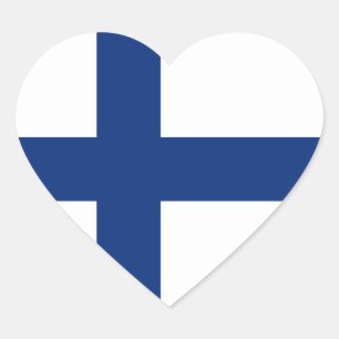 Autocollant de coeur de drapeau de la Finlande