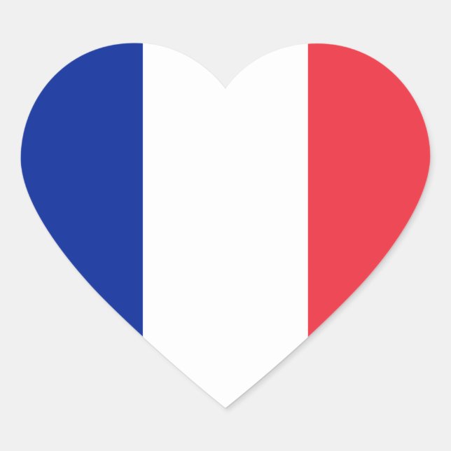 Autocollant de coeur de drapeau de la France (Devant)