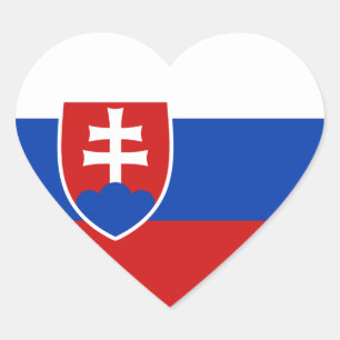 Autocollant de coeur de drapeau de la Slovaquie