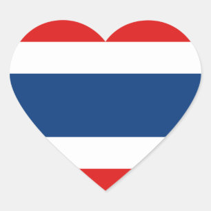 Autocollant de coeur de drapeau de la Thaïlande
