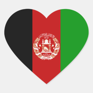 Autocollant de coeur de drapeau de l'Afghanistan