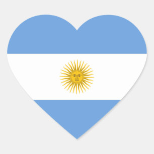Autocollant de coeur de drapeau de l'Argentine