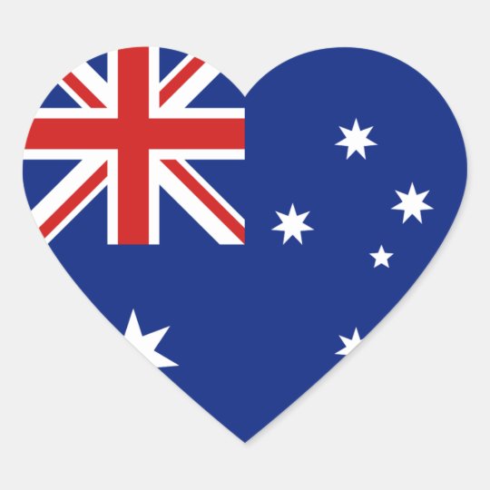 Autocollant De Coeur De Drapeau De L Australie Zazzle Fr