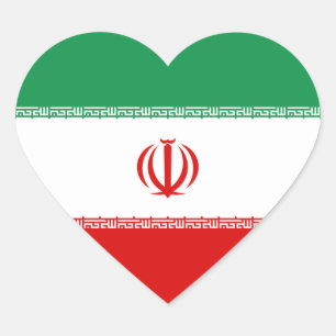 Autocollant de coeur de drapeau de l'Iran