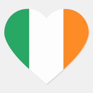 Autocollant de coeur de drapeau de l'Irlande