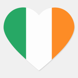 Autocollant de coeur de drapeau de l'Irlande