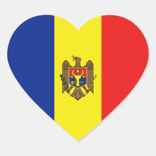 Autocollant de coeur de drapeau de Moldau