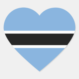 Autocollant de coeur de drapeau du Botswana