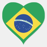 Autocollant Drapeau Brésil Coeur - Sticker A moi Etiquette & Autocollant