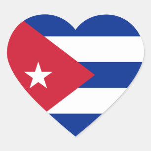 Autocollant de coeur de drapeau du Cuba