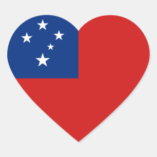 Autocollant de coeur de drapeau du Samoa