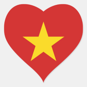 Autocollant de coeur de drapeau du Vietnam