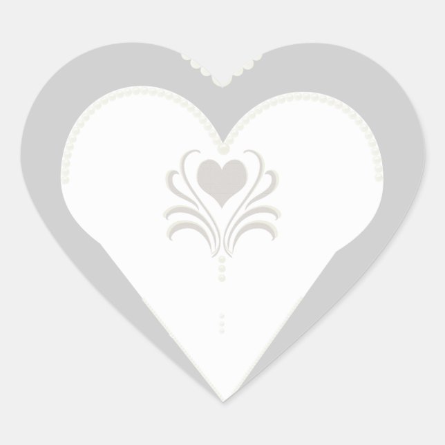 Autocollant de coeur de mariée et perles (Devant)