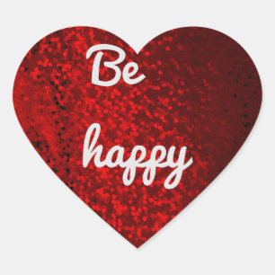 autocollant de coeur de parties scintillant rouge