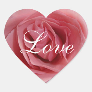 Autocollant de coeur de rose de rose