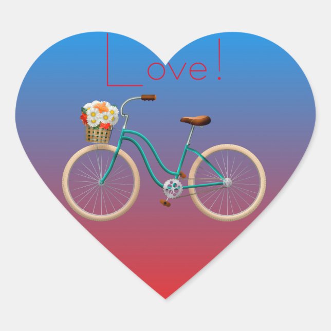 Autocollant de coeur de vélo (Devant)