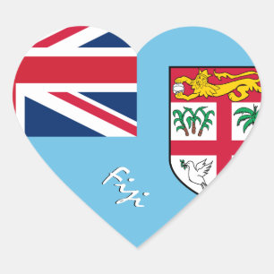 Autocollant de coeur des Fidji, Drapeau patriotiqu