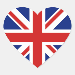 Autocollant de coeur du drapeau britannique
