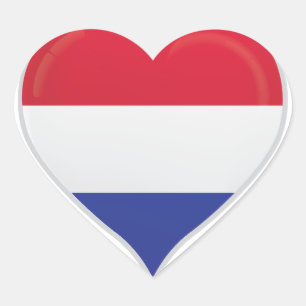 autocollant de coeur du drapeau d'amour Pays-Bas