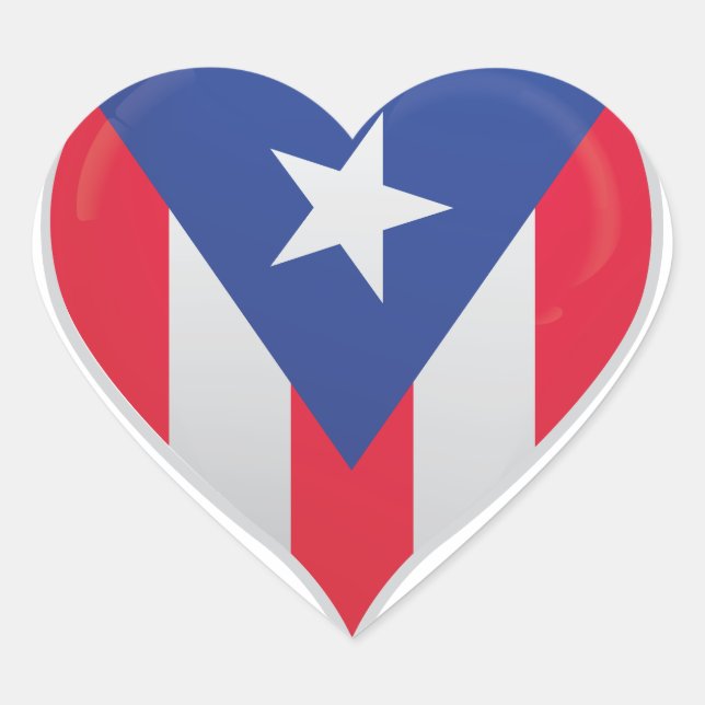 autocollant de coeur du drapeau d'amour Porto Rico (Devant)