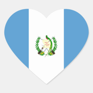 Autocollant de coeur du drapeau du Guatemala