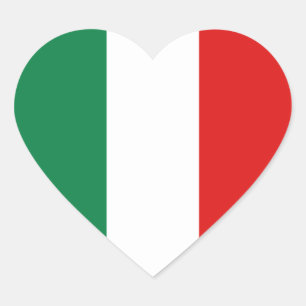 Autocollant de coeur du drapeau italien