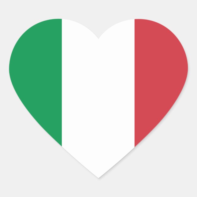 Autocollant de coeur du drapeau italien (Devant)