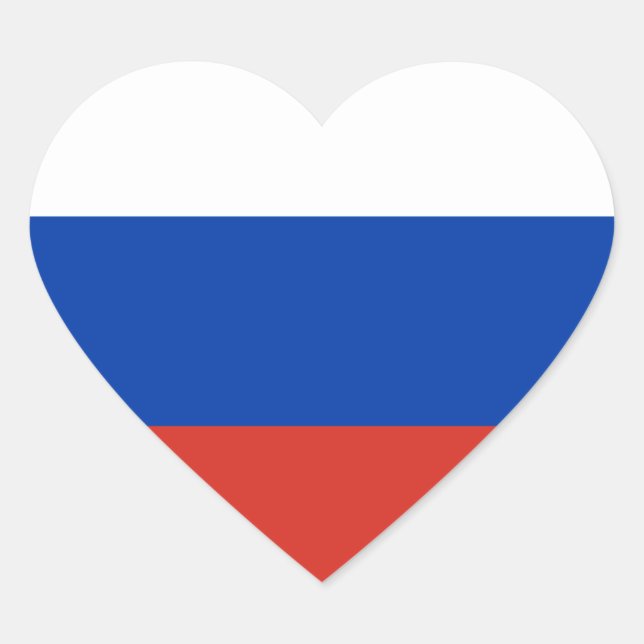 Autocollant de coeur du drapeau russe (Devant)