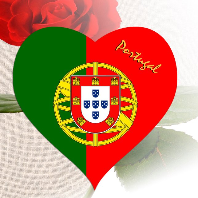 Autocollant de coeur du Portugal, Drapeau patrioti (Créateur téléchargé)