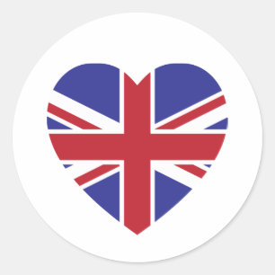 Autocollant de coeur d'Union Jack