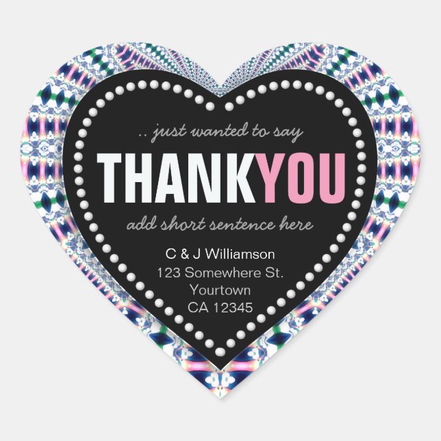 Autocollant de coeur Merci Magique Étincelle Dente (Devant)