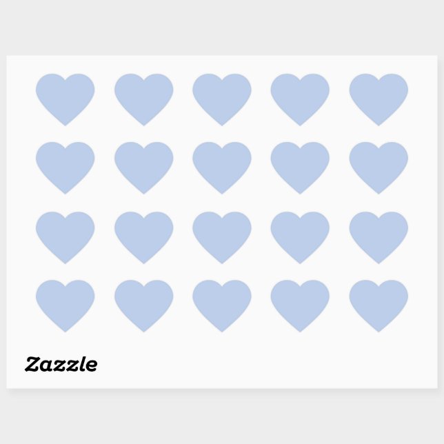 Autocollant de cœur mignon bleu ciel doux (Feuille)